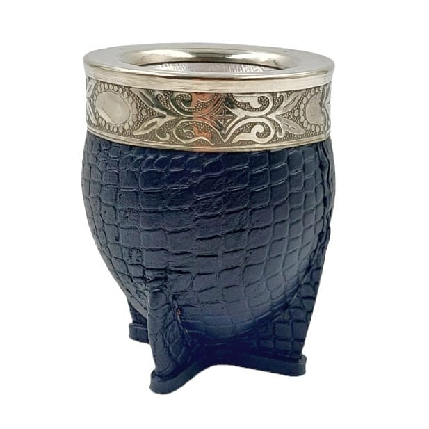 Mate imperial acero alpaca croco negro