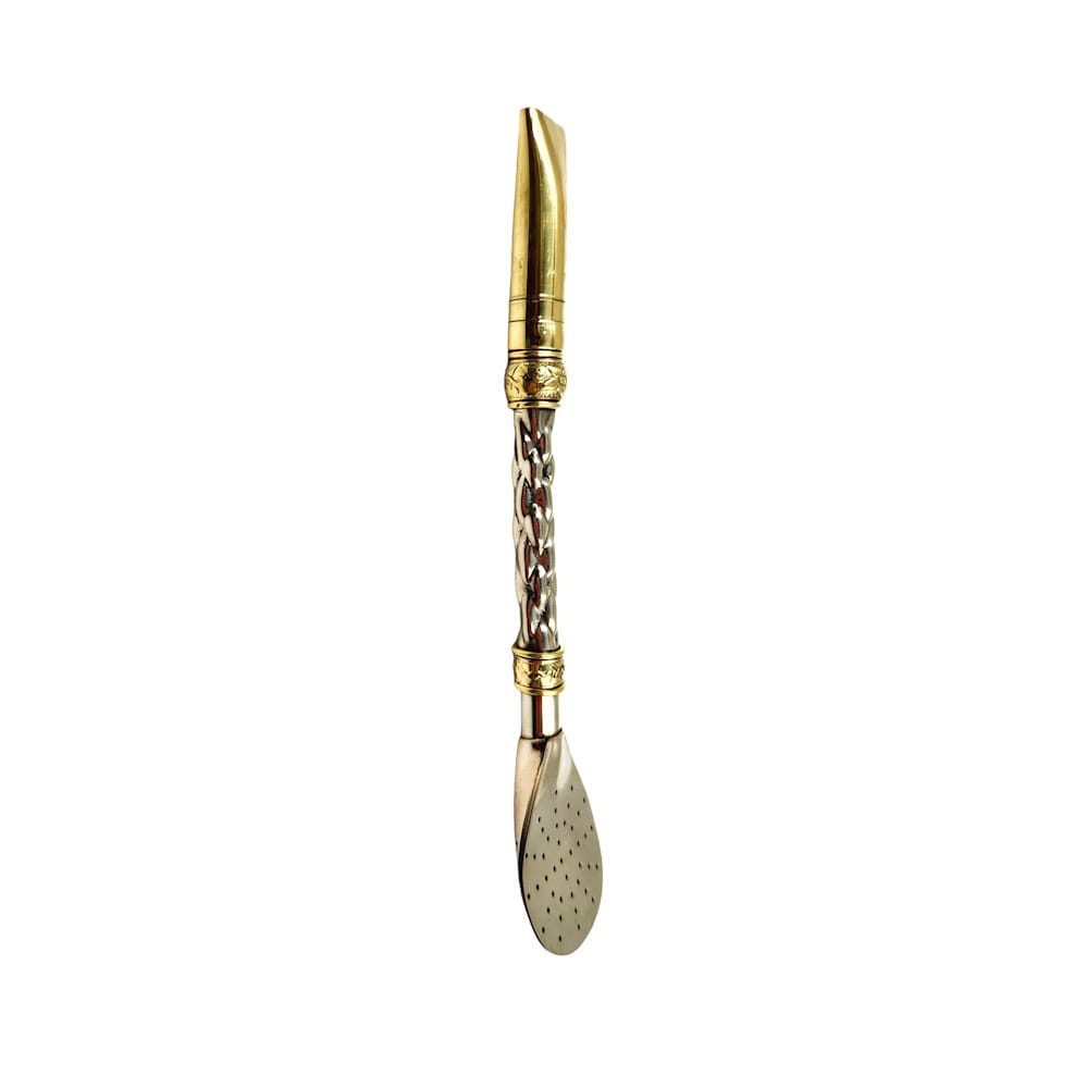Bombillón recto cincelado alpaca y bronce