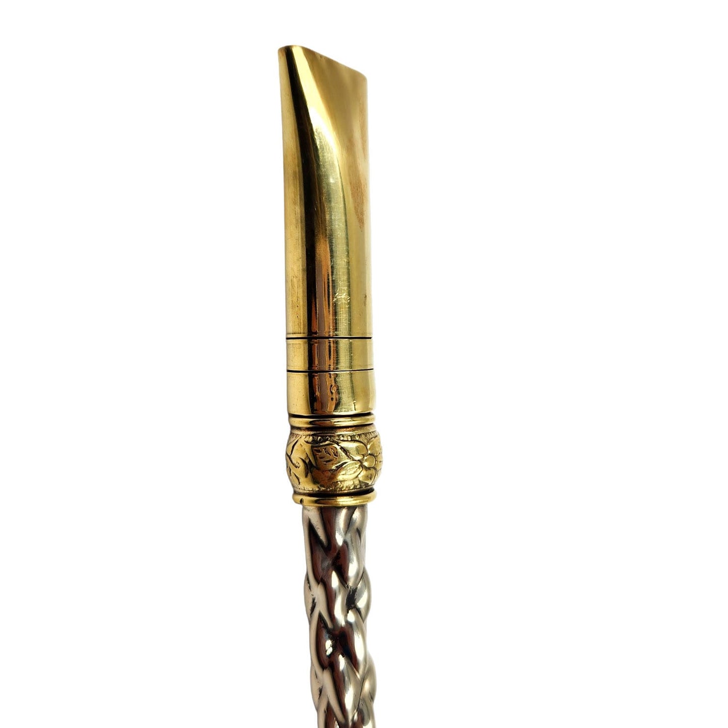 Bombillón recto cincelado alpaca y bronce