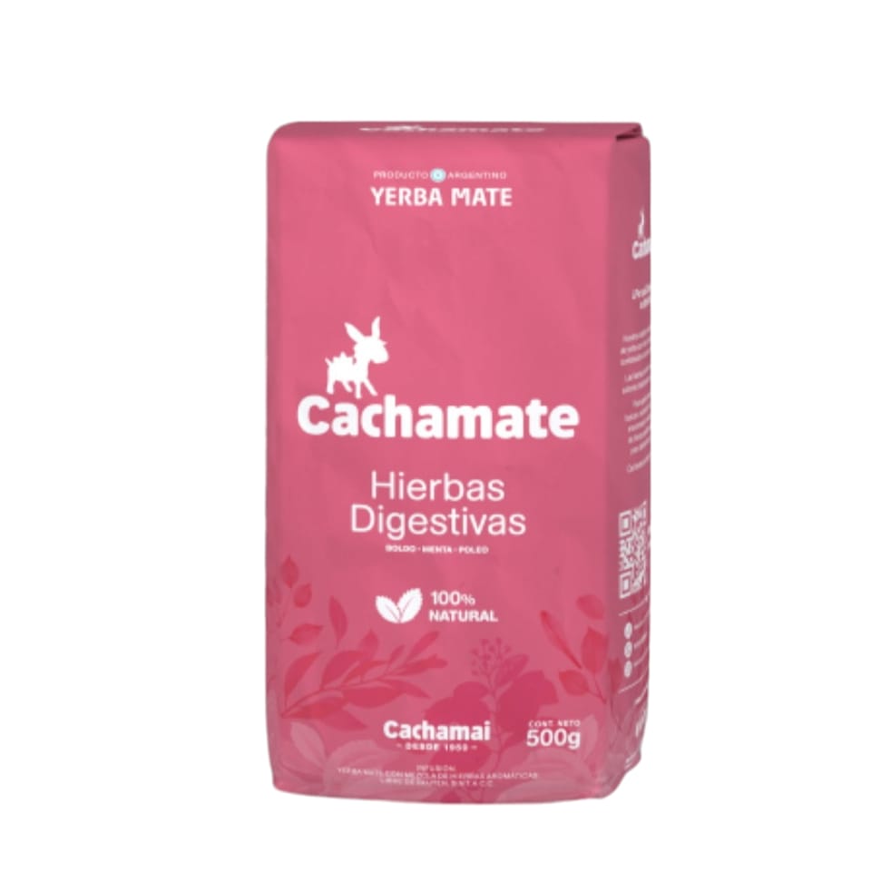 Yerba mate Cachamate hierbas digestivas rosa 500 grs