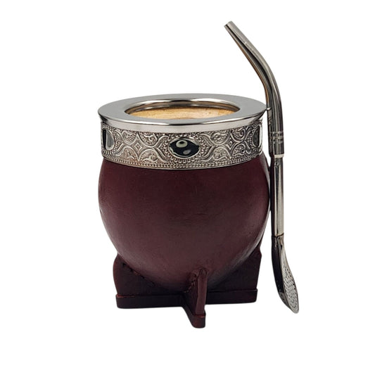 Mate imperial calabaza virola y fleje en acero + bombilla