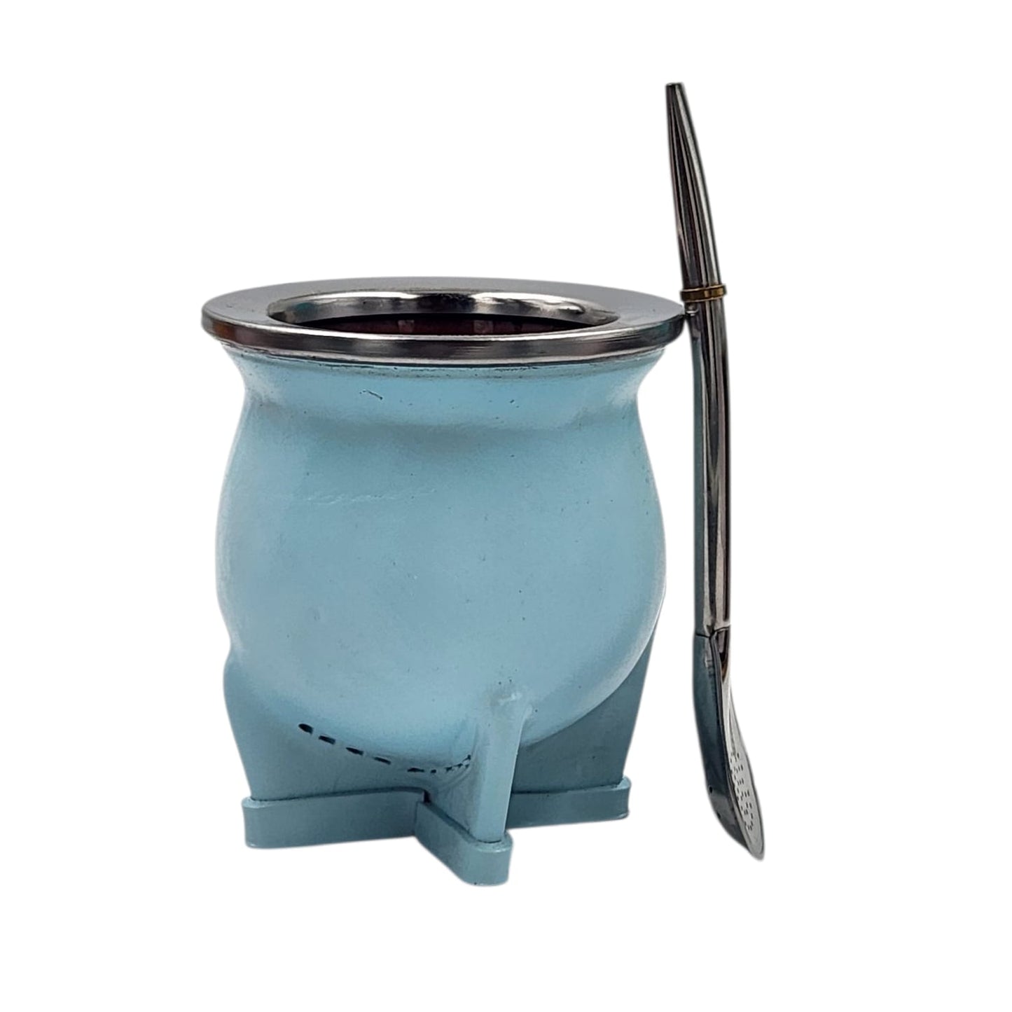 Mate camionero cerámico uruguayo + bombilla