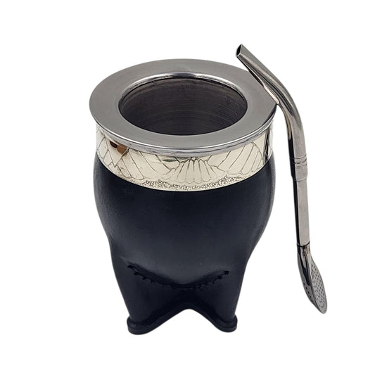 Mate imperial acero fleje en alpaca+ bombilla