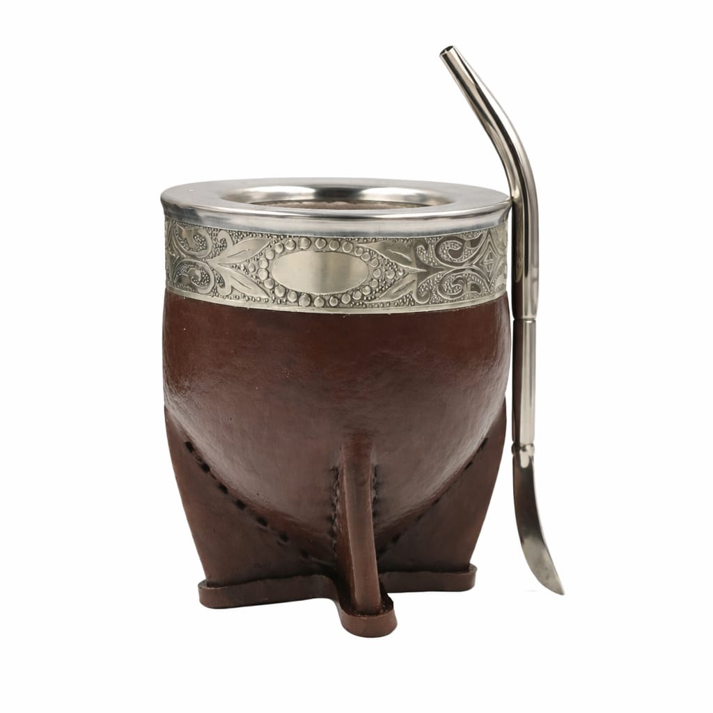 Mate imperial acero fleje en alpaca+ bombilla