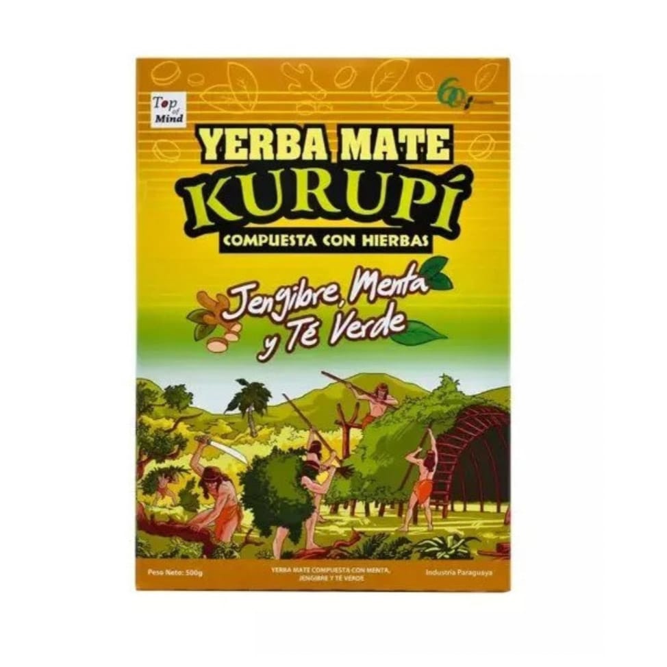Yerba mate Kurupi Jengibre, menta y té verde.