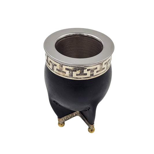 Mate acero imperial virola y base en alpaca con bolitas