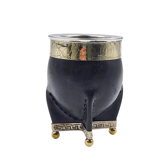 Mate acero imperial virola y base en alpaca con bolitas