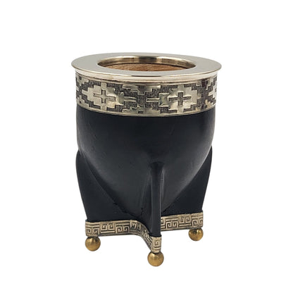 Mate imperial de calabaza virola, fleje y base en alpaca.