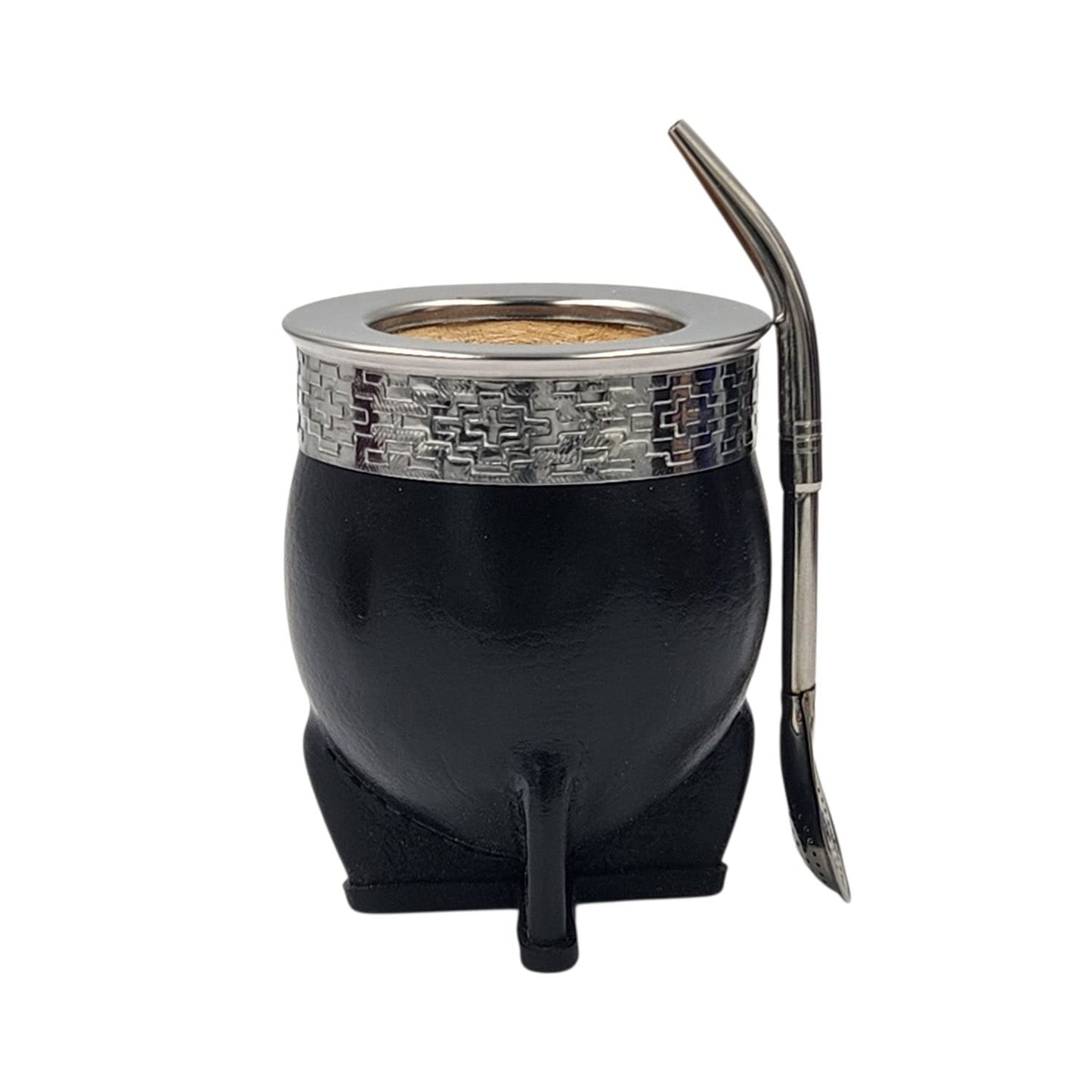 Mate imperial calabaza virola y fleje en acero + bombilla