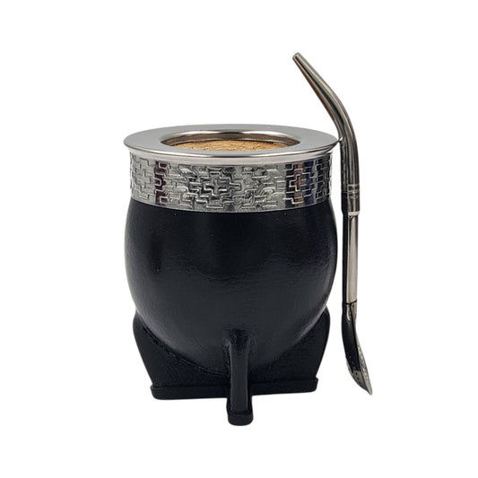 Mate imperial calabaza virola y fleje en acero + bombilla