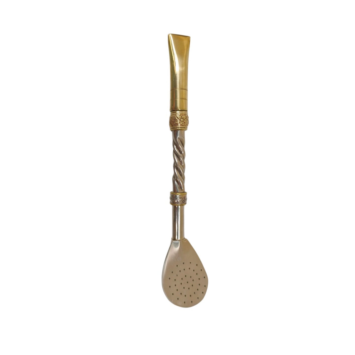 Bombillón recto cincelado alpaca y bronce