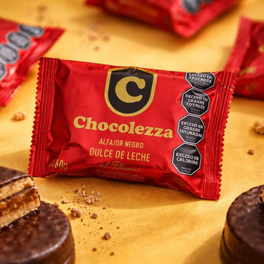 Alfajor Negro Chocolezza al ron 60 grs.