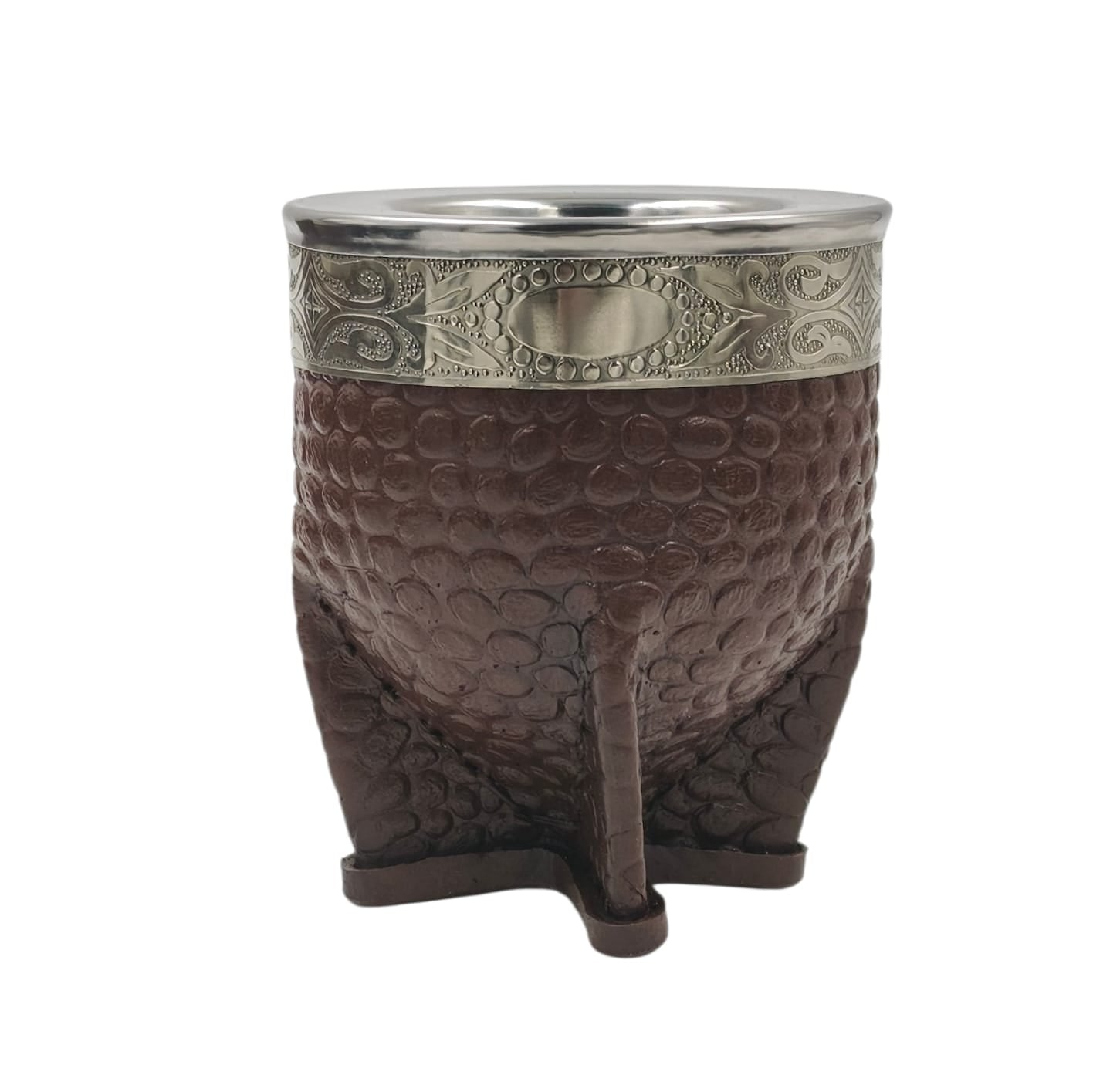 Mate imperial acero fleje en alpaca cuero texturado