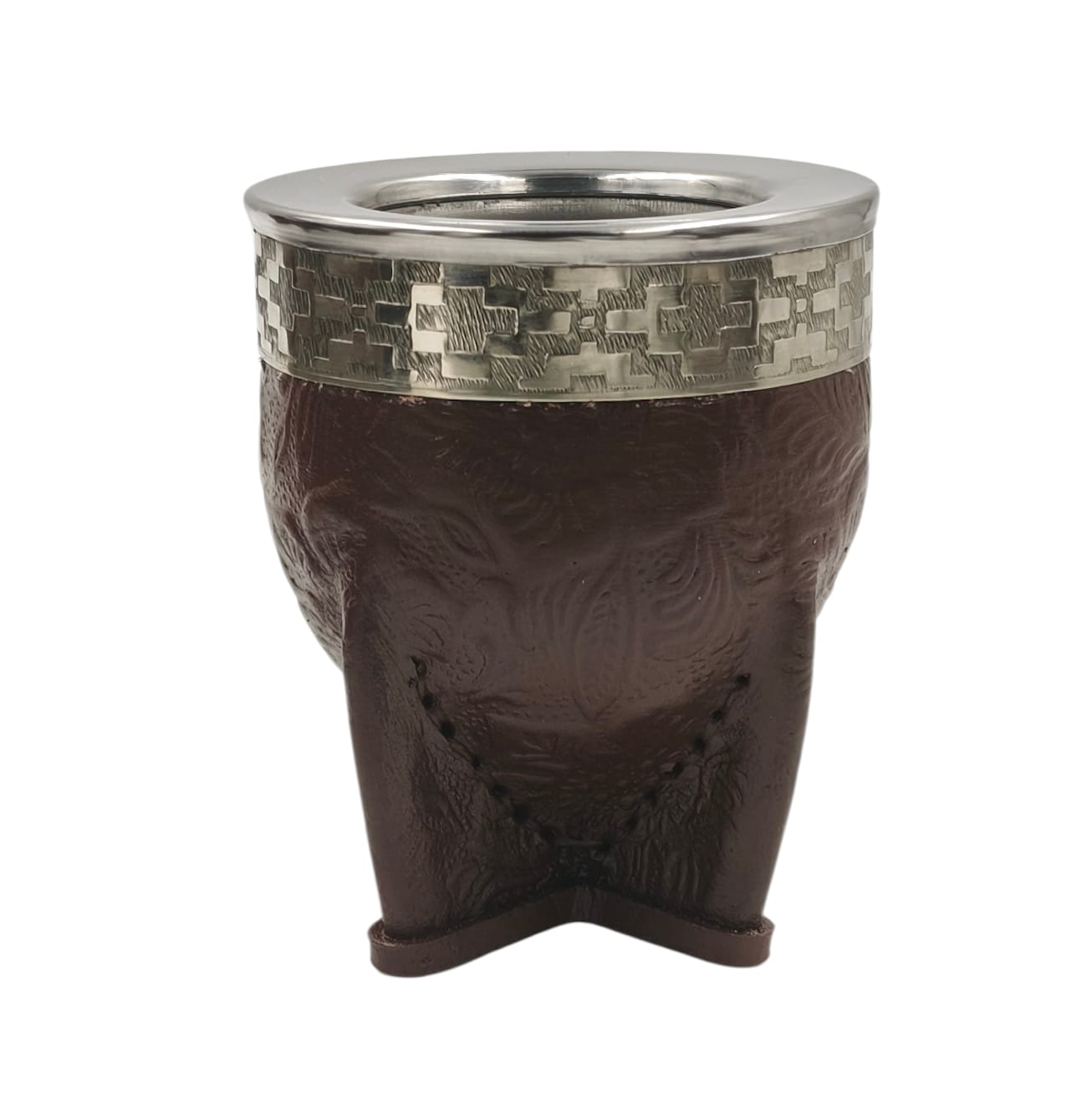 Mate imperial acero fleje en alpaca cuero texturado