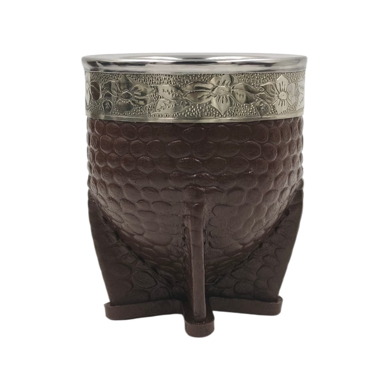 Mate imperial acero fleje en alpaca cuero texturado