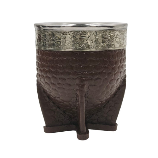 Mate imperial acero fleje en alpaca cuero texturado