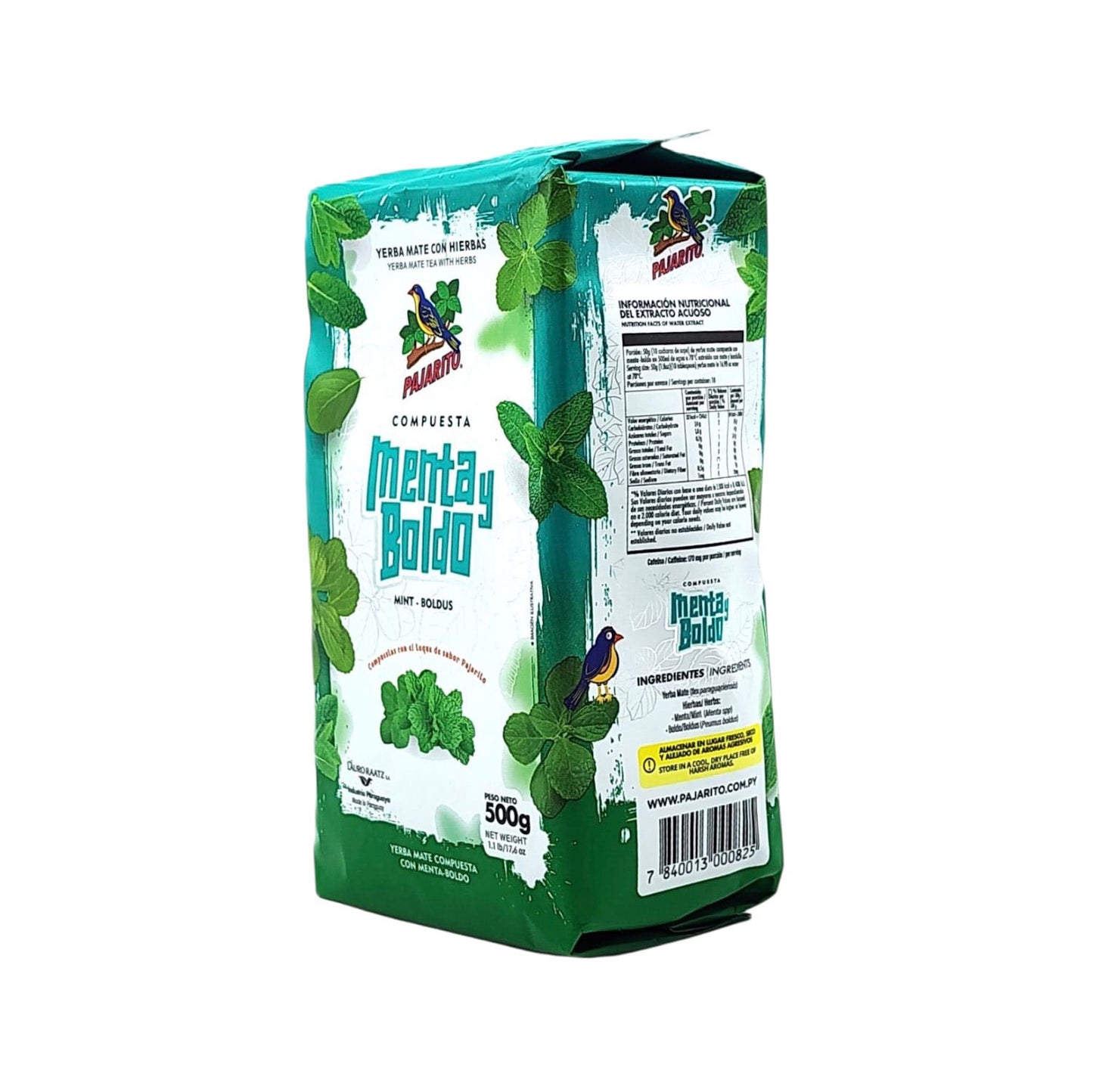 Yerba mate pajarito menta y boldo 500 grs.