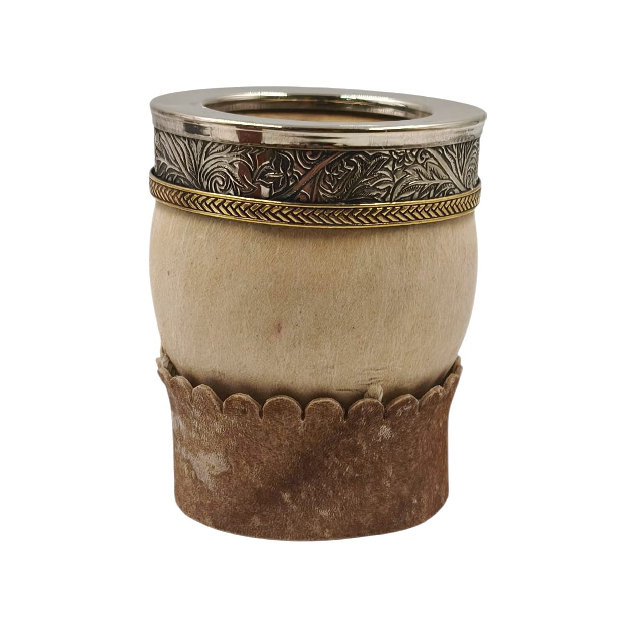 Mate imperial cuero crudo base desmontable.