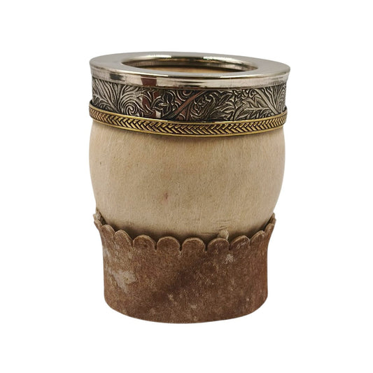 Mate imperial cuero crudo base desmontable.
