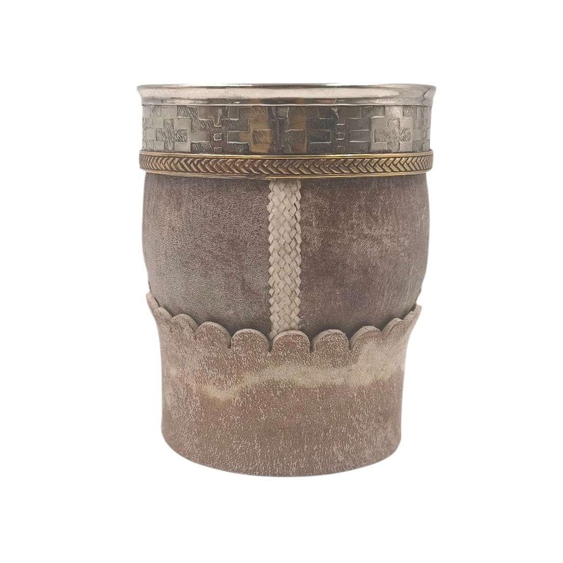 Mate imperial cuero crudo base desmontable.