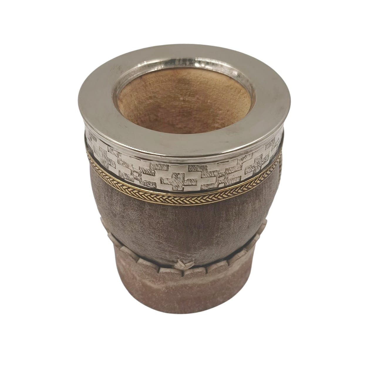 Mate imperial cuero crudo base desmontable.