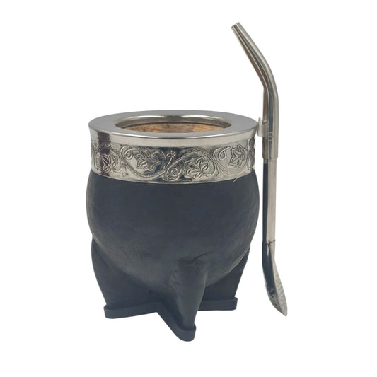 Mate imperial de calabaza full acero + bombilla 17 cm.