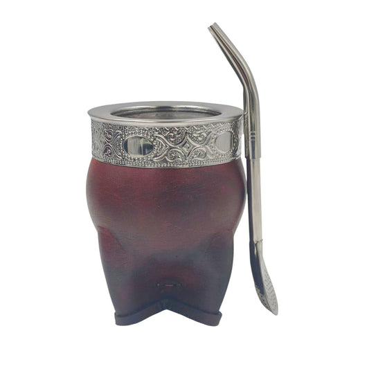 Mate imperial  acero fleje y virola en acero + bombilla