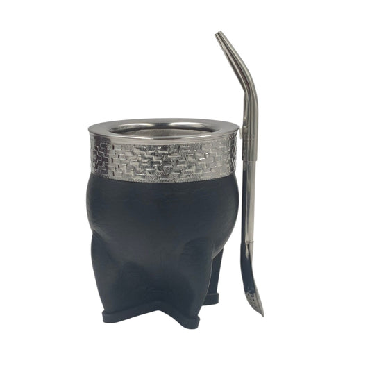 Mate imperial  acero fleje y virola en acero + bombilla