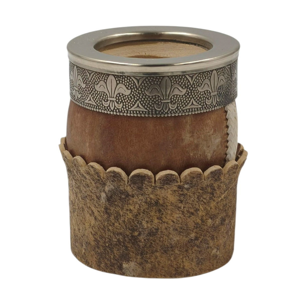 Mate imperial cuero crudo base desmontable.