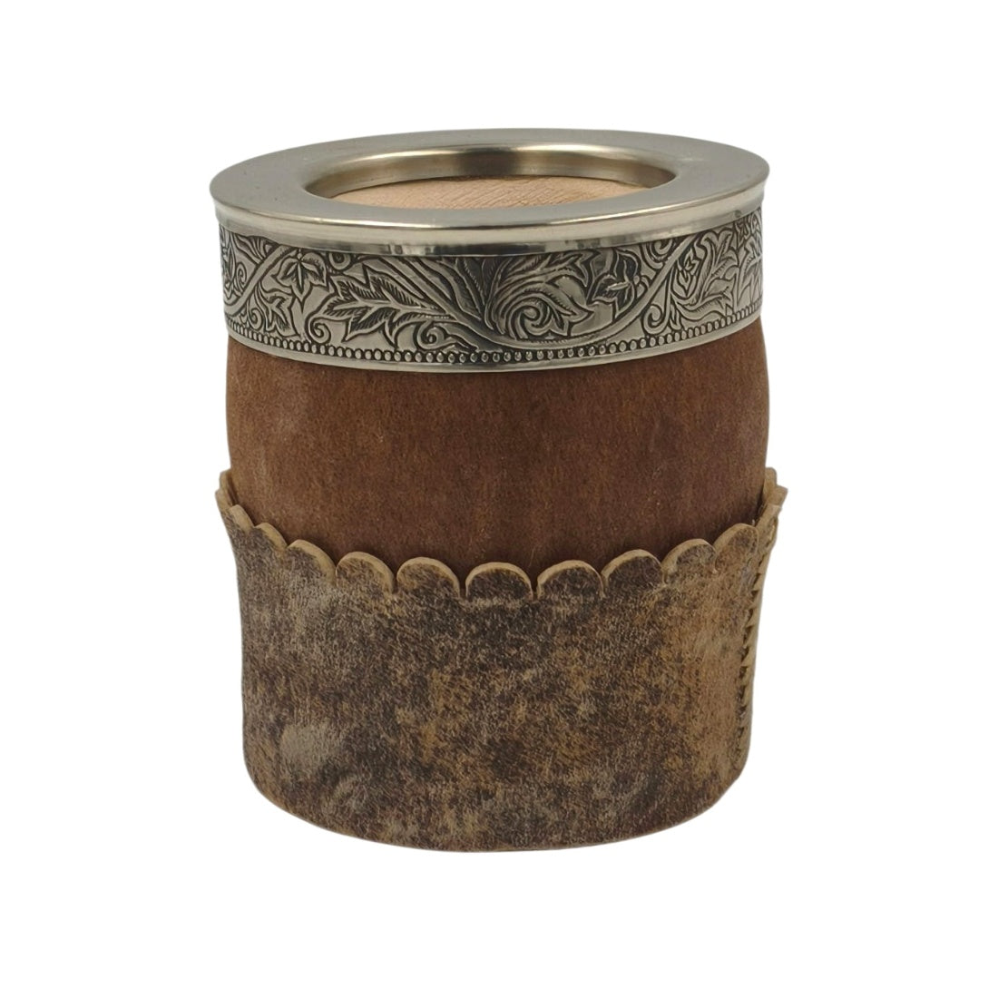 Mate imperial cuero crudo base desmontable.