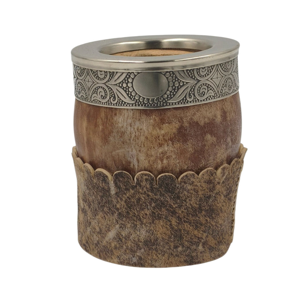 Mate imperial cuero crudo base desmontable.
