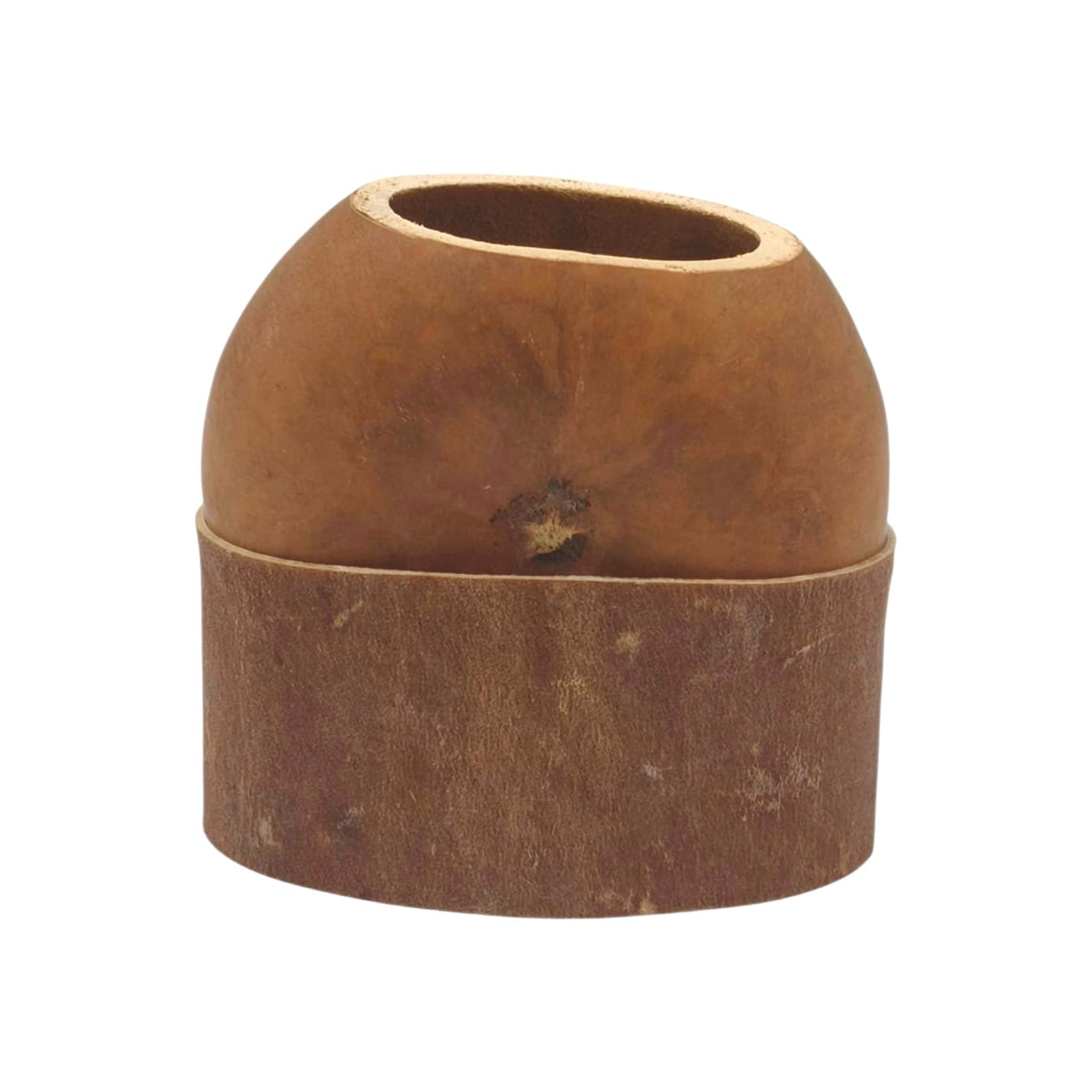 Mate galleta con base de cuero crudo
