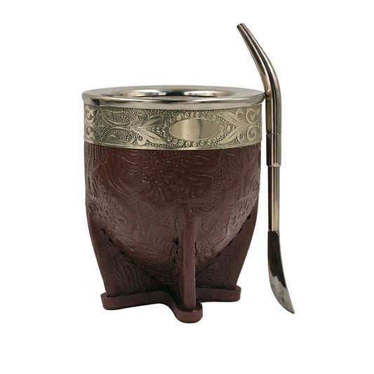 Mate imperial acero fleje en alpaca+ bombilla