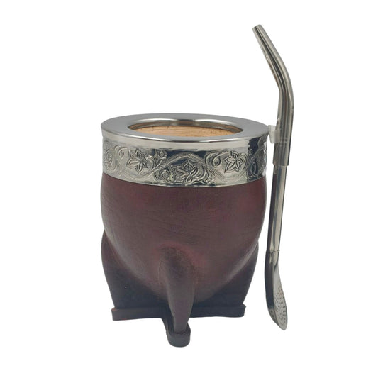 Mate imperial de calabaza full acero + bombilla 17 cm.